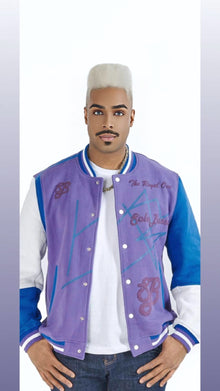 The Royal Purple and Blue Baseball Jacket – A Masterpiece of Majesty