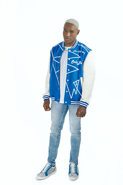 The Royal Blue Cotton Baseball Jacket – A Standard of Prestige