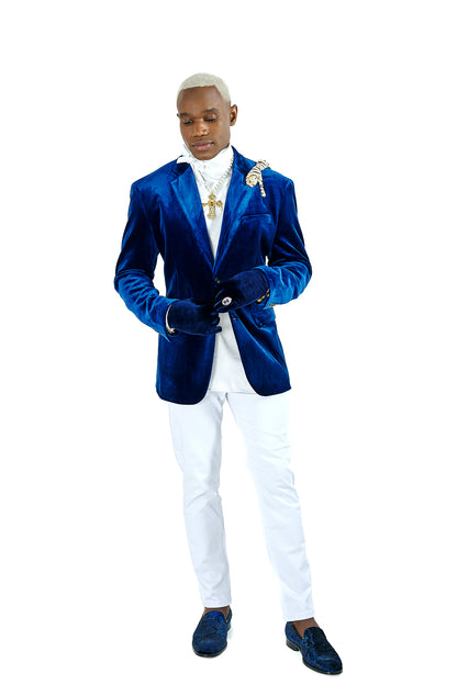 The Blue Velvet Jacket – A Regal Emblem of Prestige