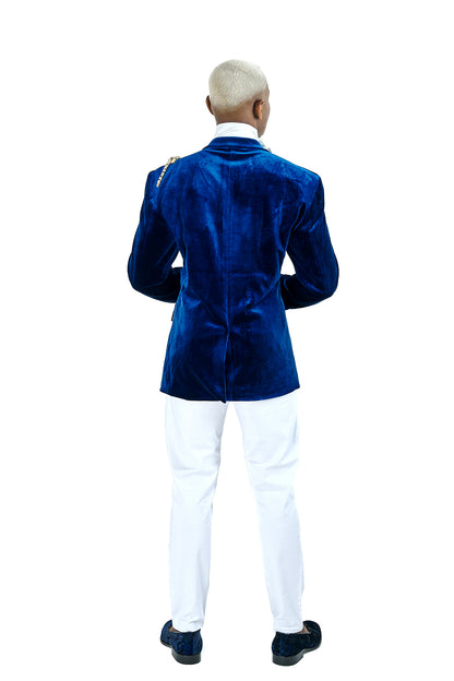 The Blue Velvet Jacket – A Regal Emblem of Prestige