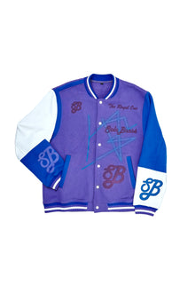 The Royal Purple and Blue Baseball Jacket – A Masterpiece of Majesty