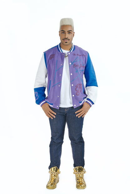 The Royal Purple and Blue Baseball Jacket – A Masterpiece of Majesty